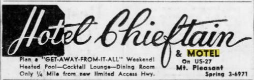 Hotel Chieftan - Sept 1961 Ad From Detroit Newspaper (newer photo)